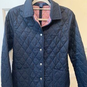 Vineyard Vines Navy Blue Quilted Turtle Print Jacket